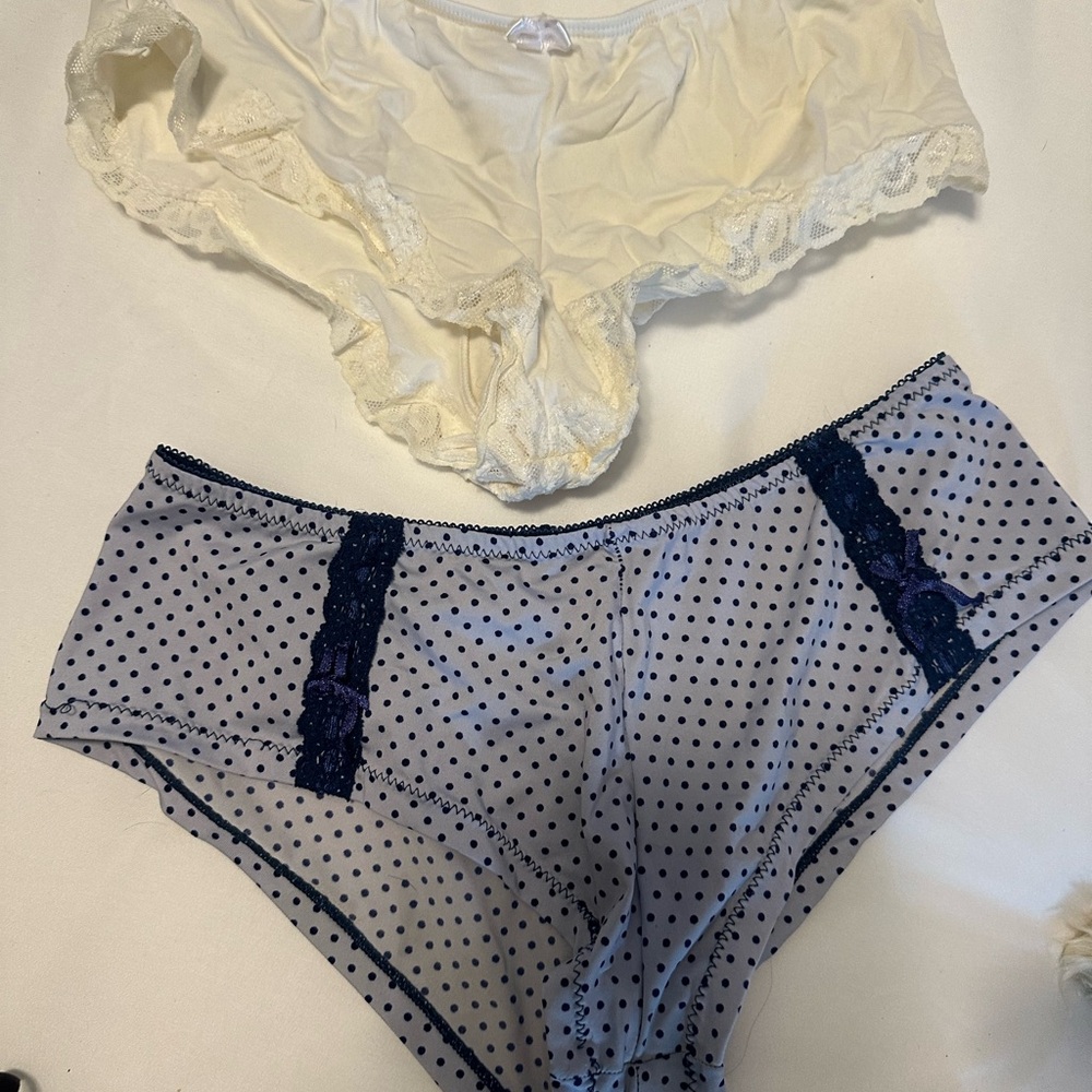 Two pair panties sold together. Medium one white one blue.